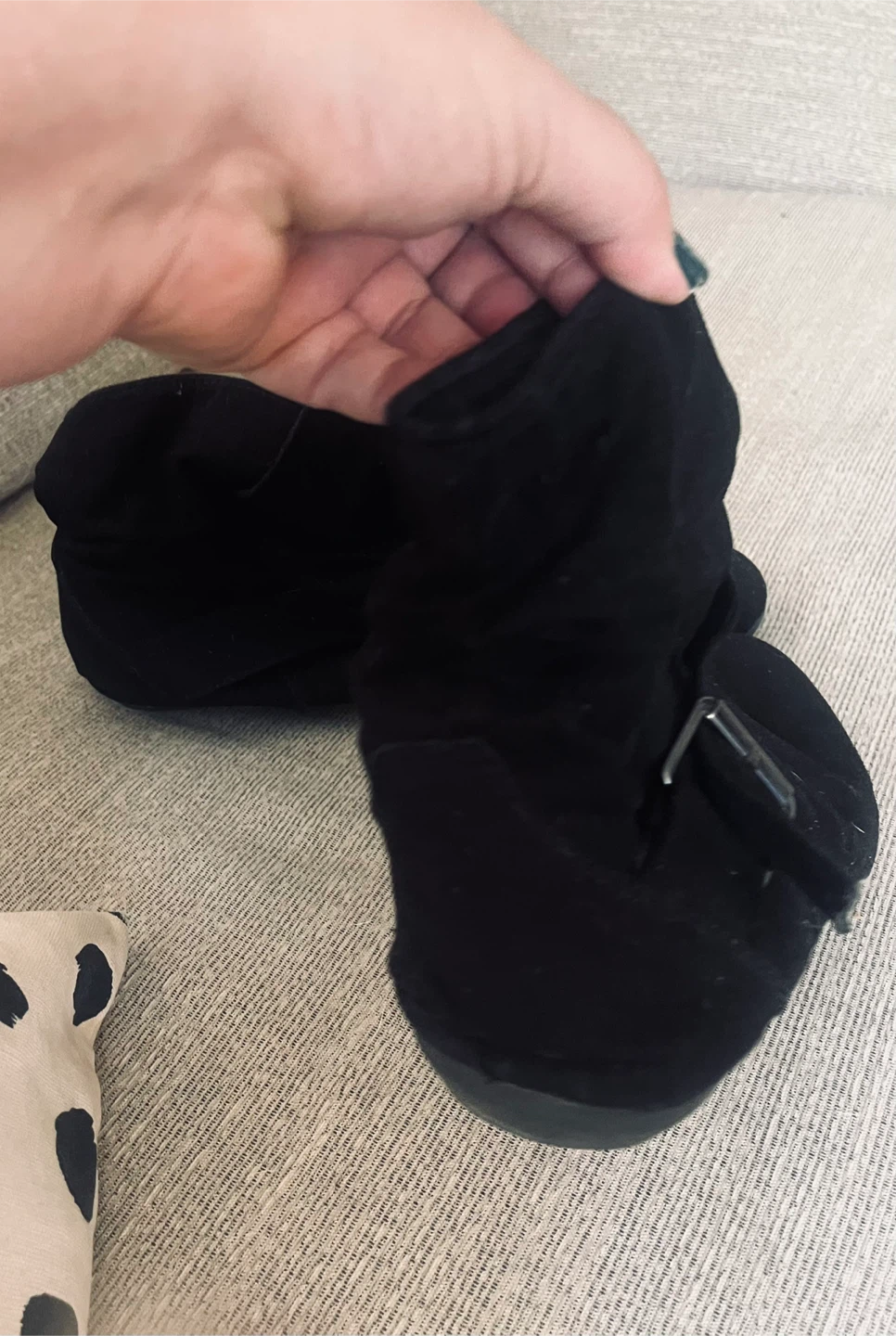 Black Suede Ankle Boots size 11 - photo 4