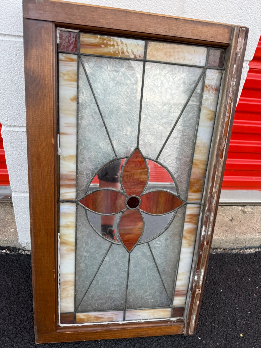Vintage Leaded Stained Glass Window Architectural Salvage - photo 2