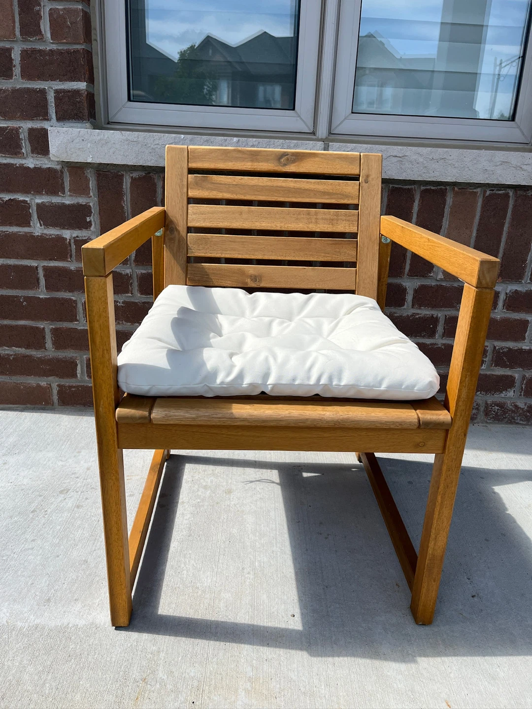 IKEA Chair with White Cushion
