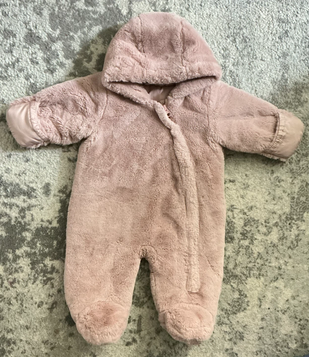 Baby Faux Fur Snowsuit Pink