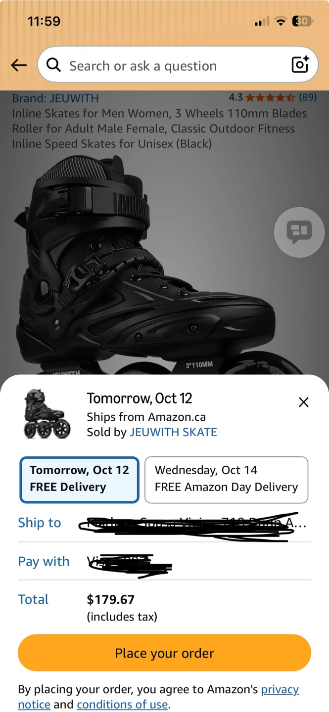 JEUWITH Inline Skates Black - photo 3
