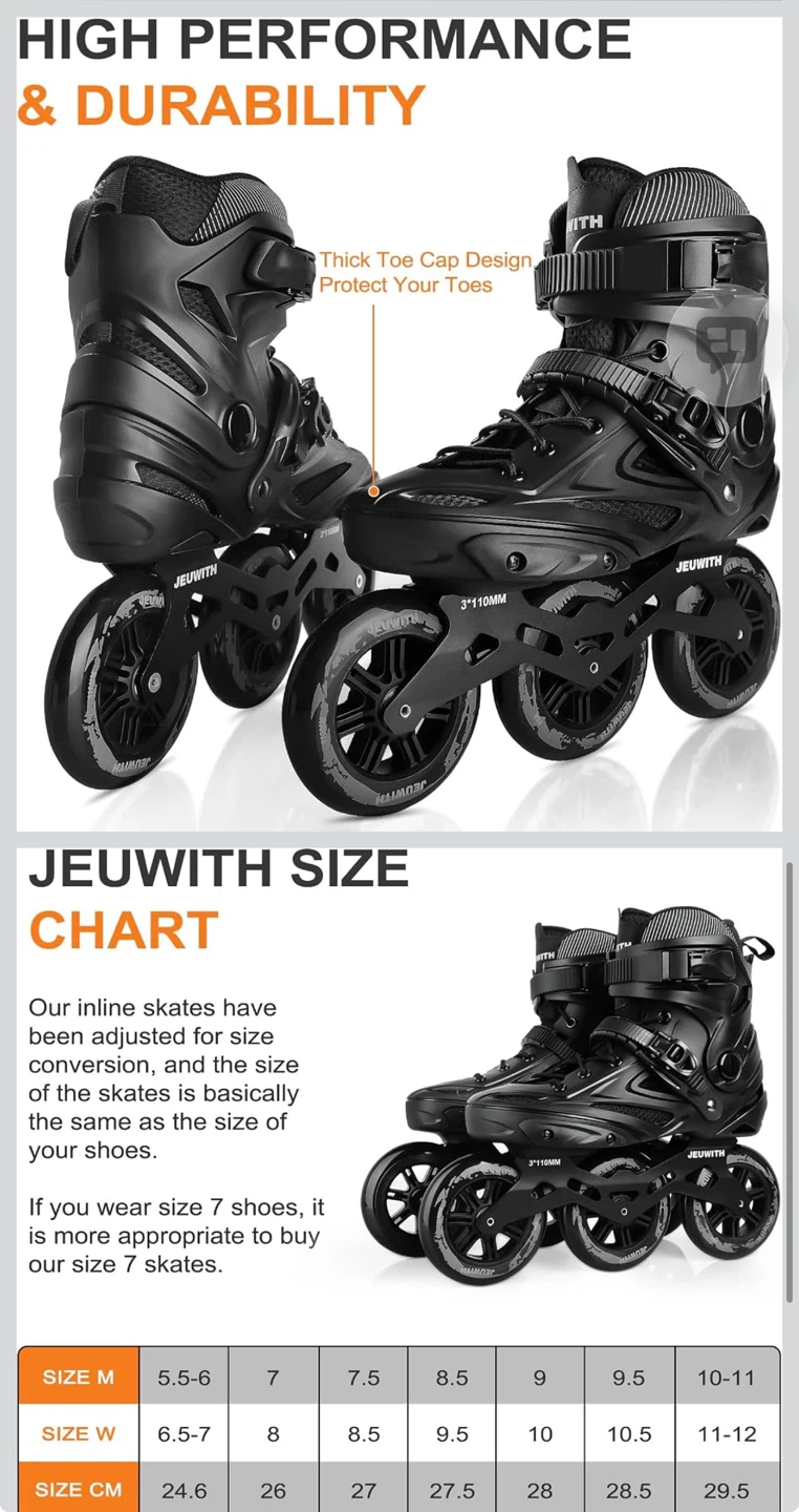 JEUWITH Inline Skates Black - photo 4