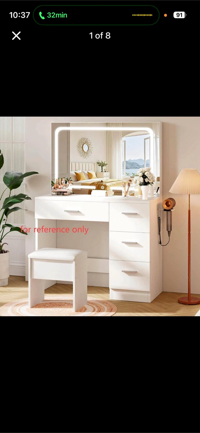 White makeup vanity