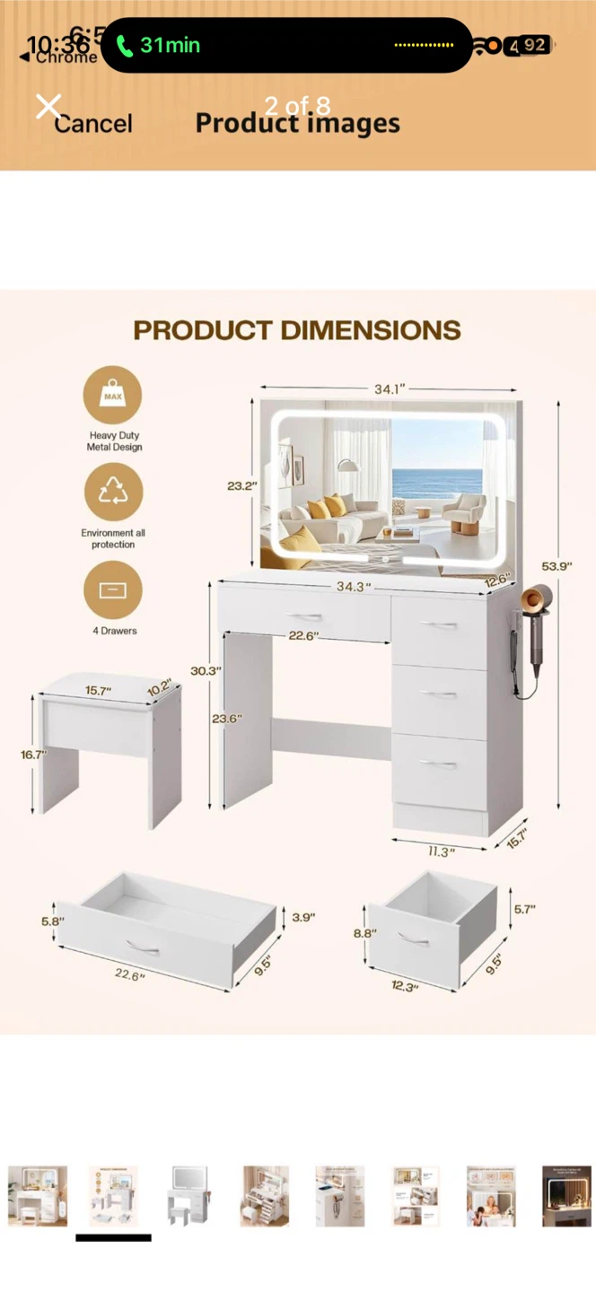 White makeup vanity - photo 2