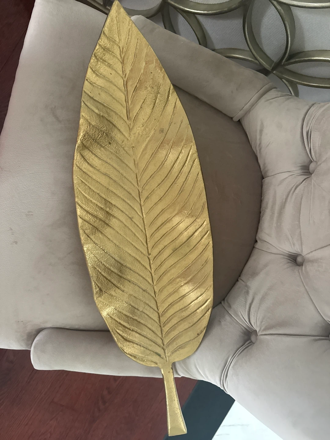 Gold leaf shaped decorative tray