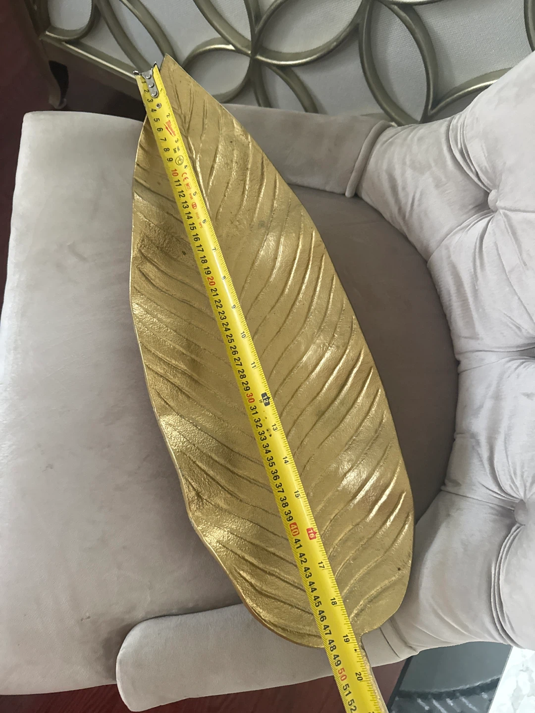 Gold leaf shaped decorative tray - photo 2