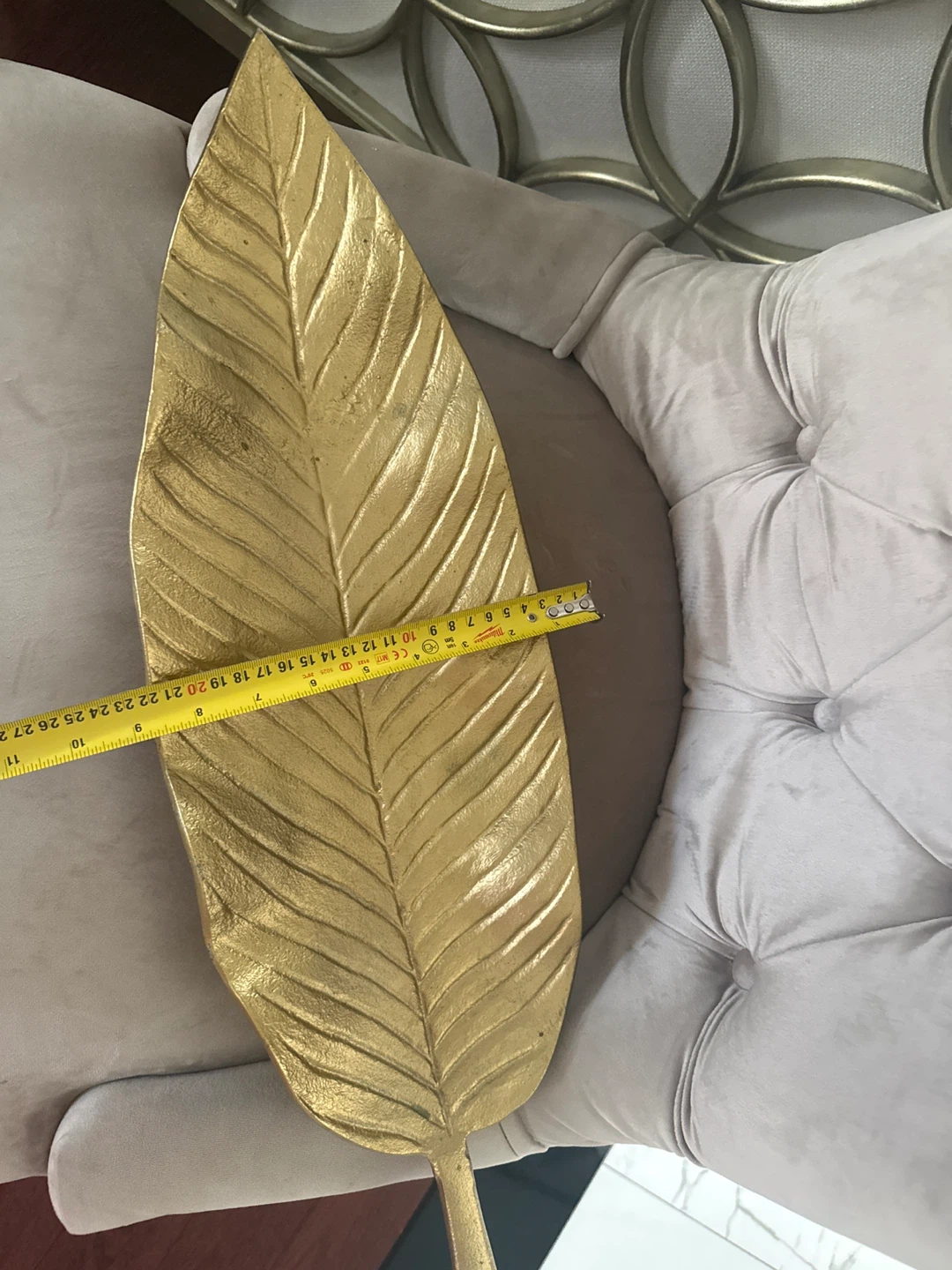 Gold leaf shaped decorative tray - photo 3