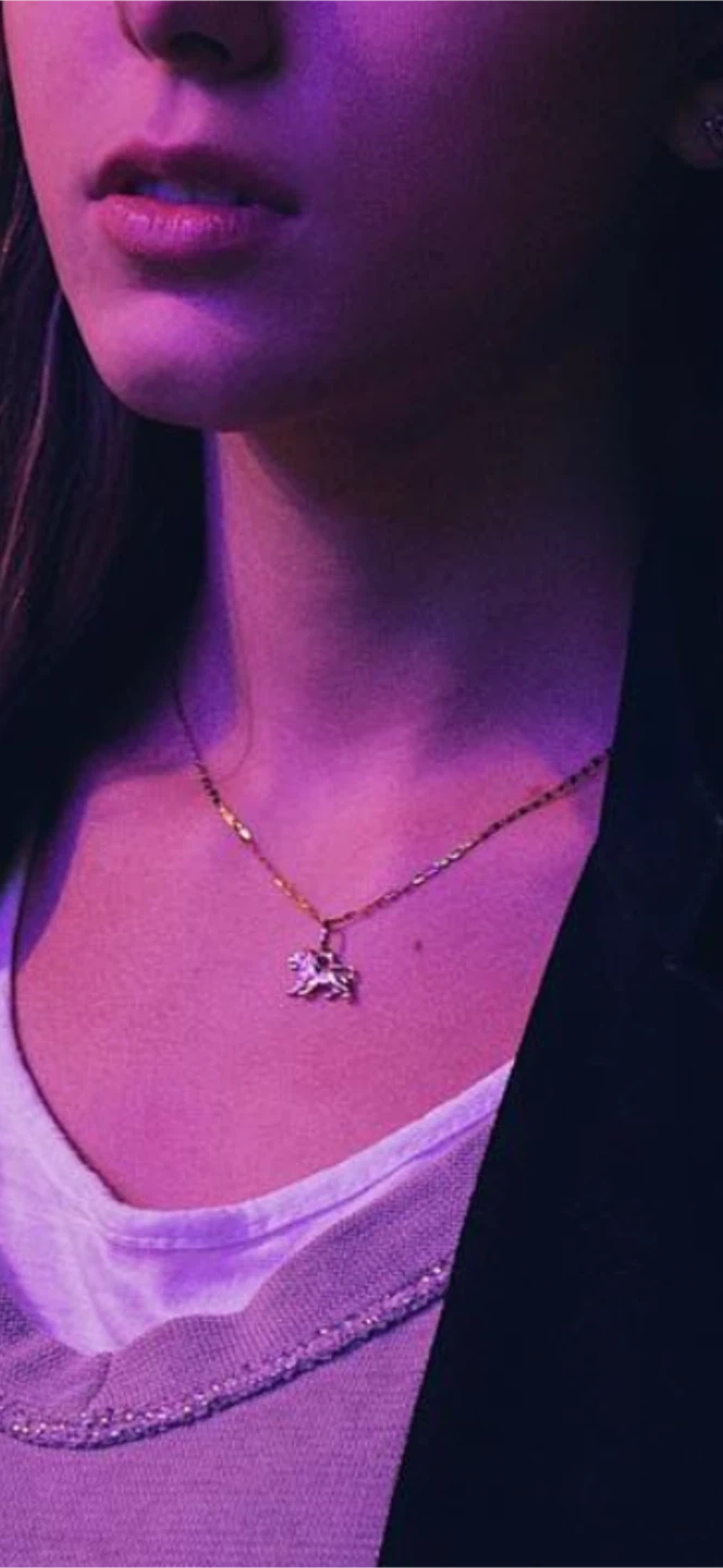 Gold-tone Lion Pendant Necklace