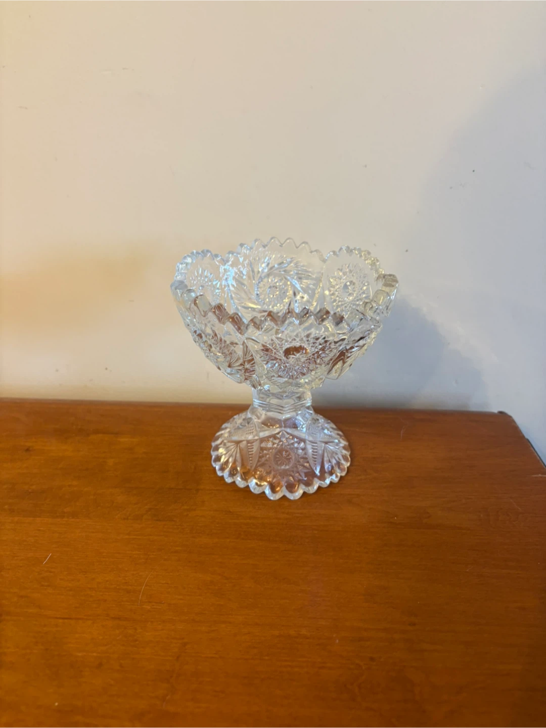Vintage Crystal Pedestal Dish