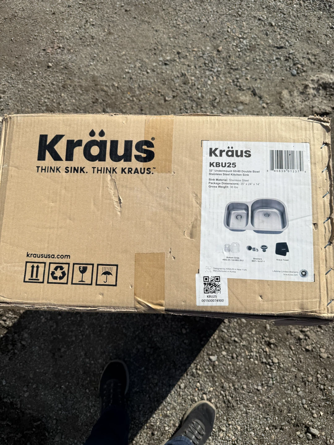 Kräus KBU25 32-inch Undermount Double Bowl Kitchen Sink