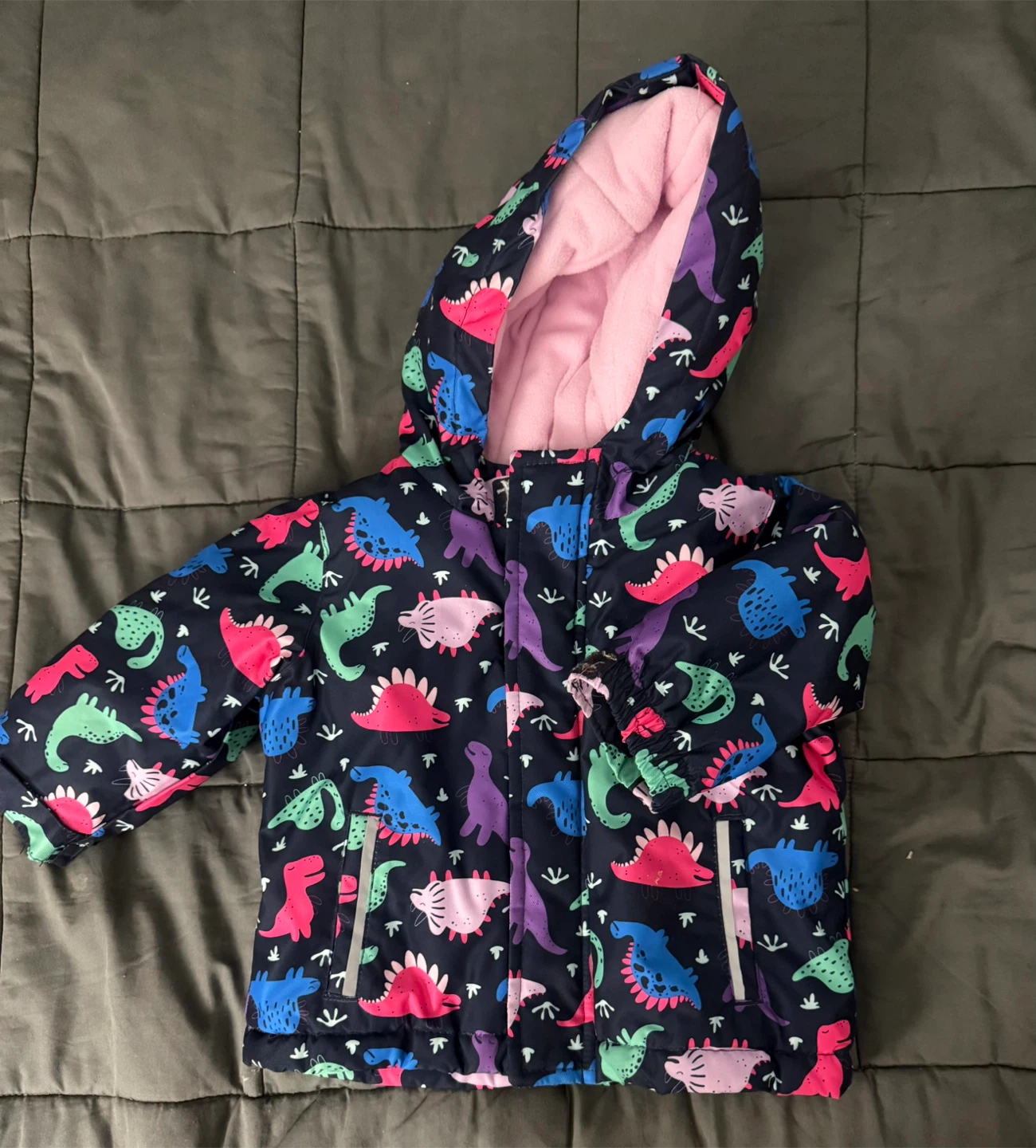 Toddler Dinosaur Print Winter Jacket