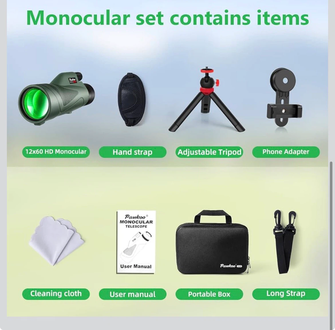 12x60 Monocular Telescope for Adults with Smartphone - photo 4