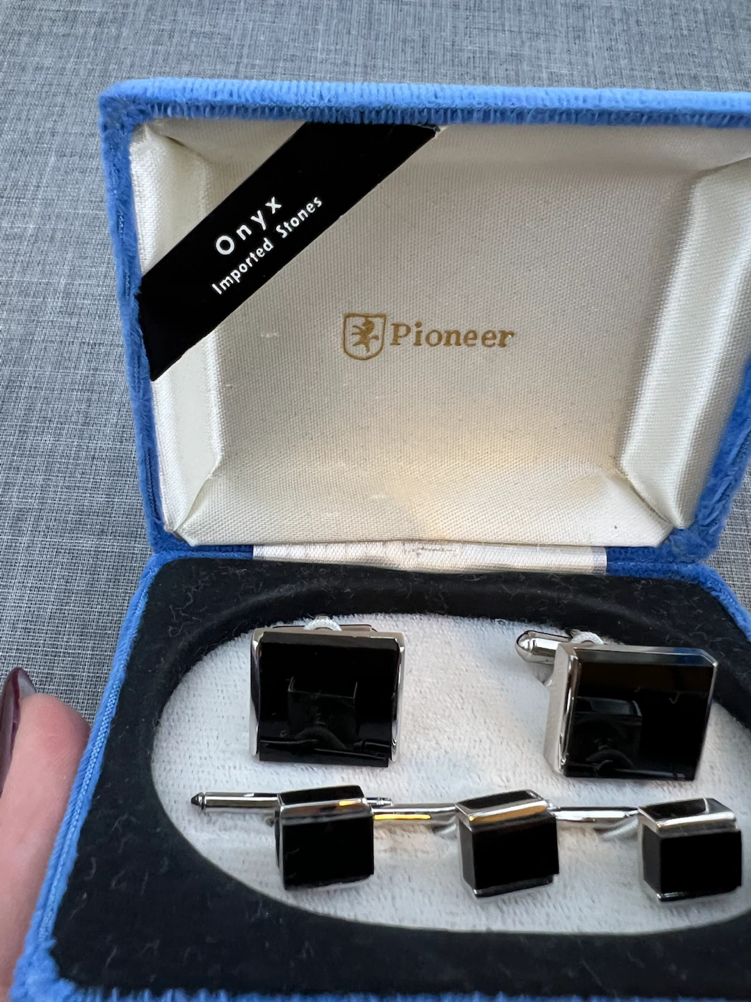 Vintage Pioneer Black Onyx Cufflink & Tuxedo Stud Set - photo 4