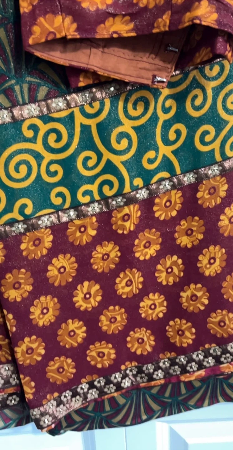 Traditional Embroidered Floral Sari with Blouse - photo 3
