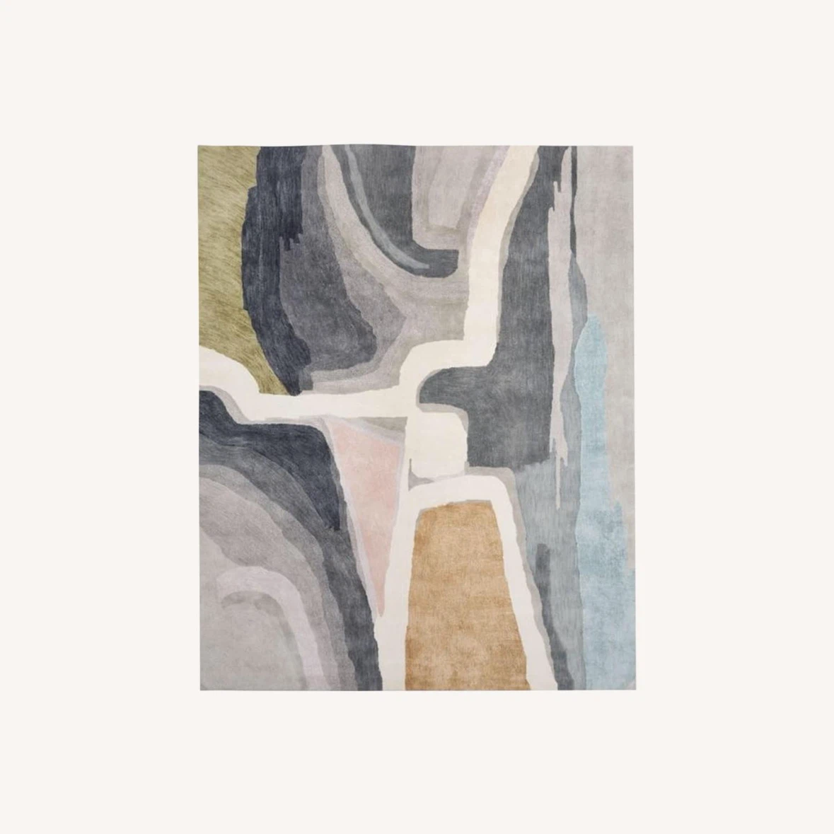 Abstract Area Rug with Multi-Color Design 5x8