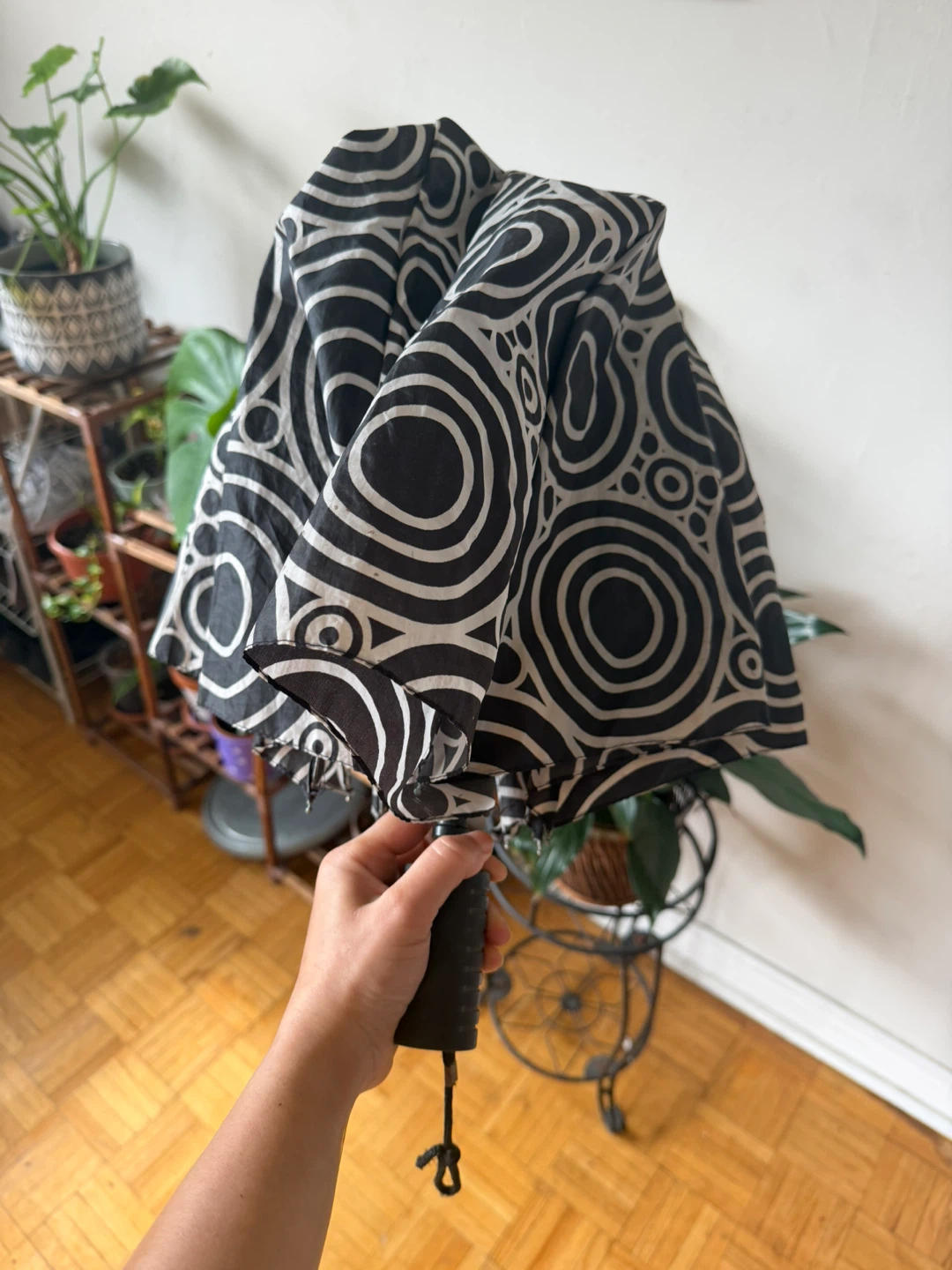 Black and White Geometric Pattern Umbrella