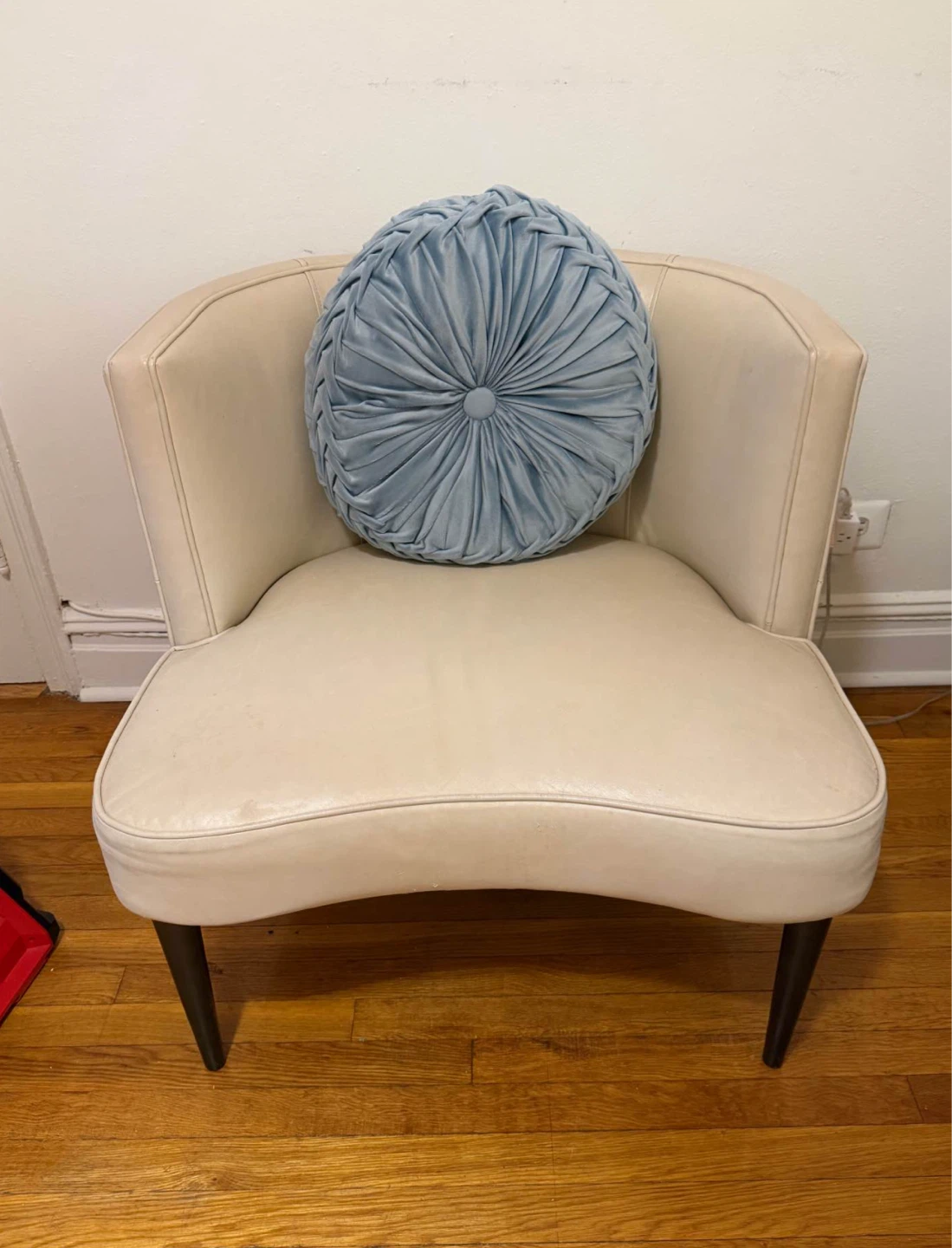 Cream Accent Armchair with Tufted Back