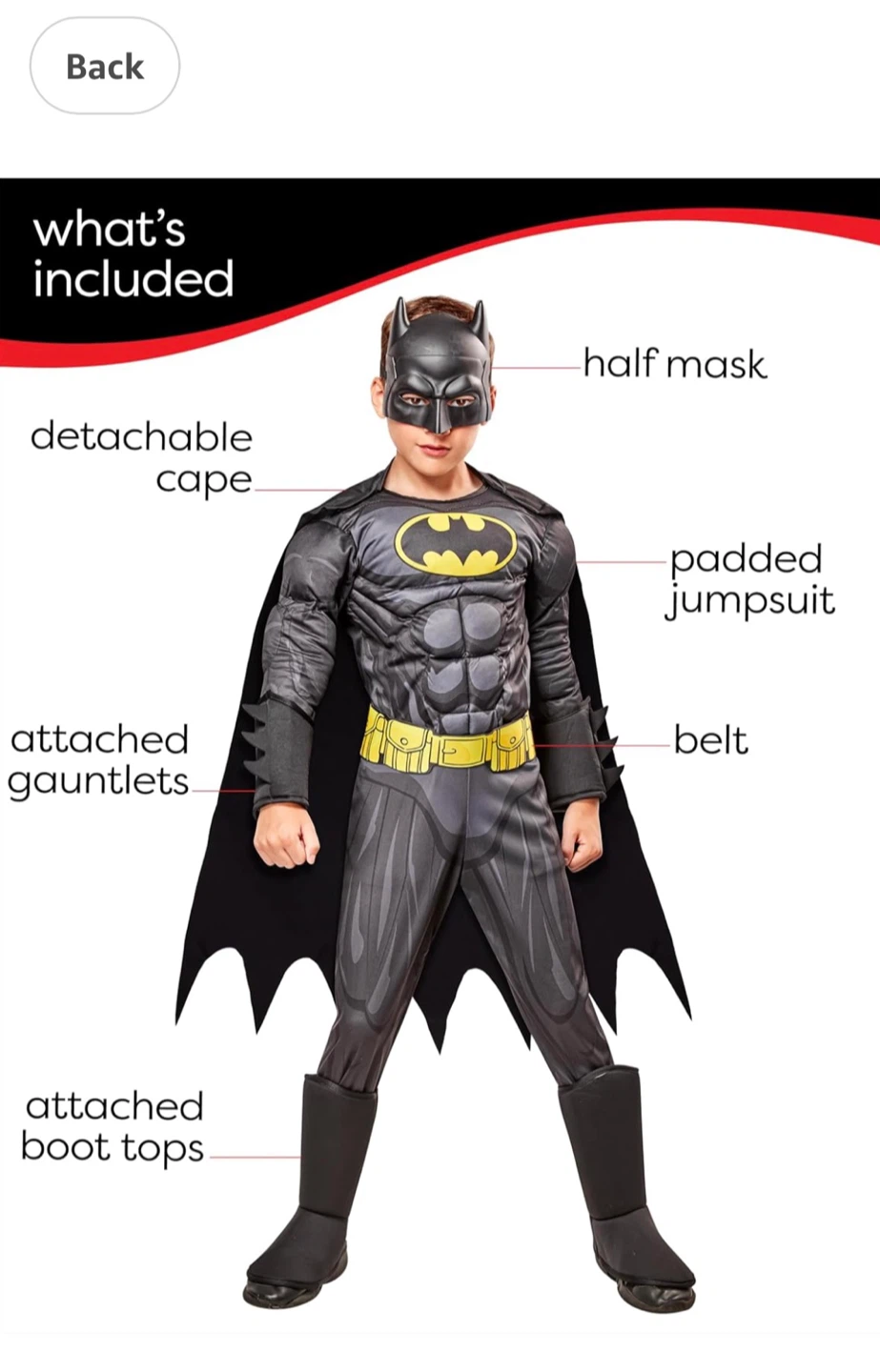 Rubies Kids Batman Costume( Medium size)