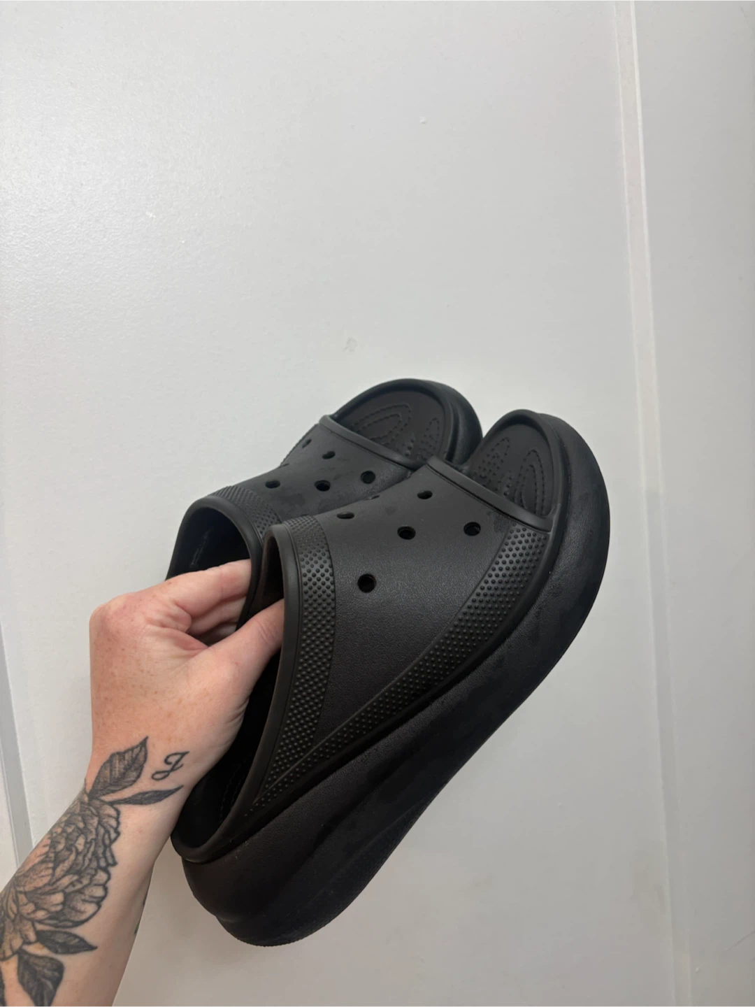 Black Crocs Platform Sandals