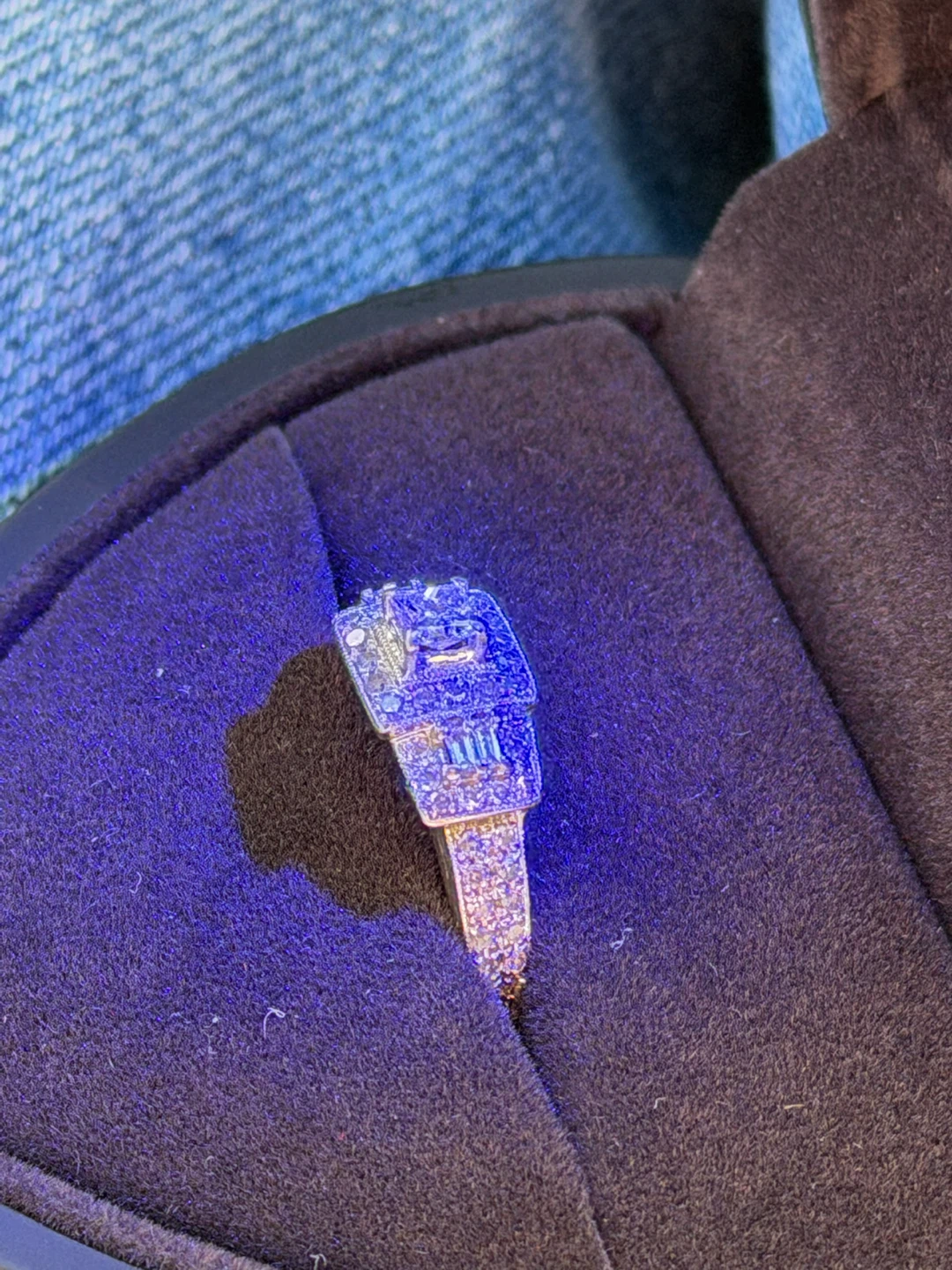 14k white gold diamond engagement ring - photo 2