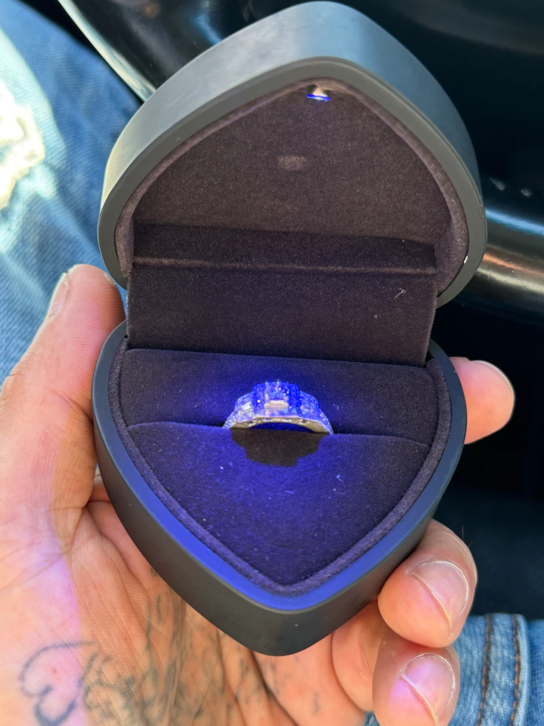 14k white gold diamond engagement ring - photo 4