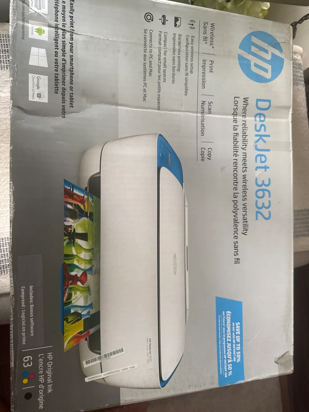 HP DeskJet 3632 Wireless All-in-One Printer