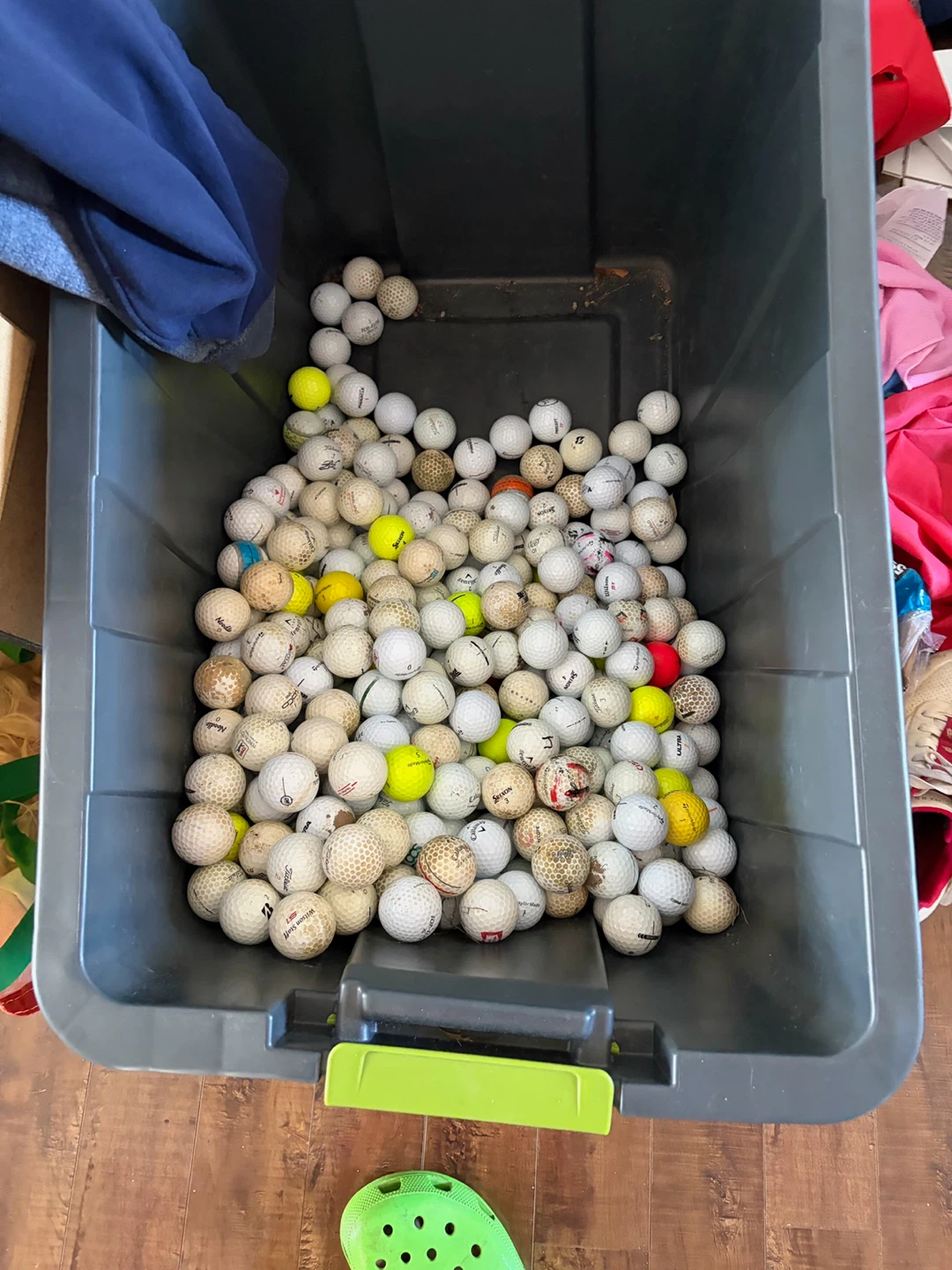 Large Bin of Mixed Used Golf Balls