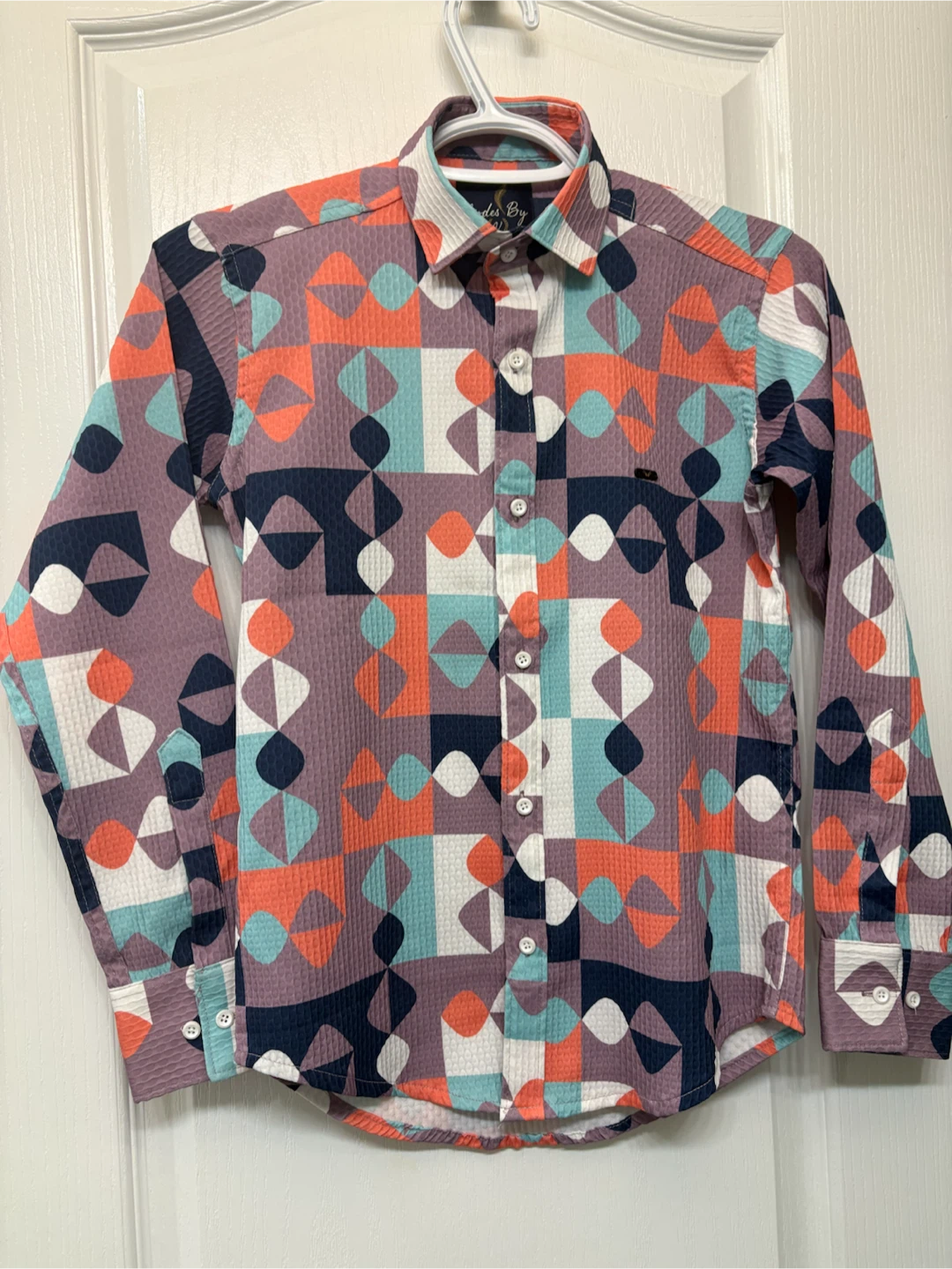 New Codes By V Geometric Print Shirt