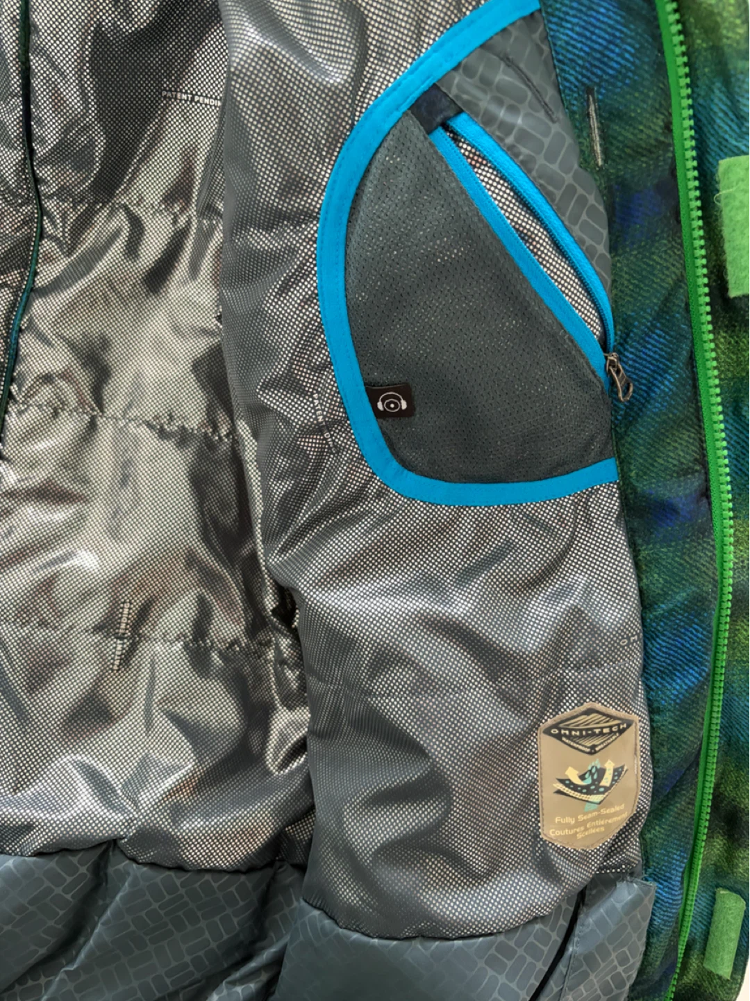 Columbia Waterproof Ski Jacket Green Plaid Small - photo 4