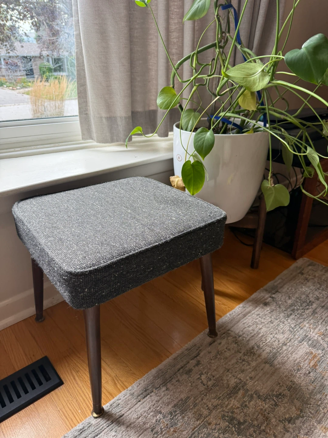 Mid-Century Modern Style Fabric Stool