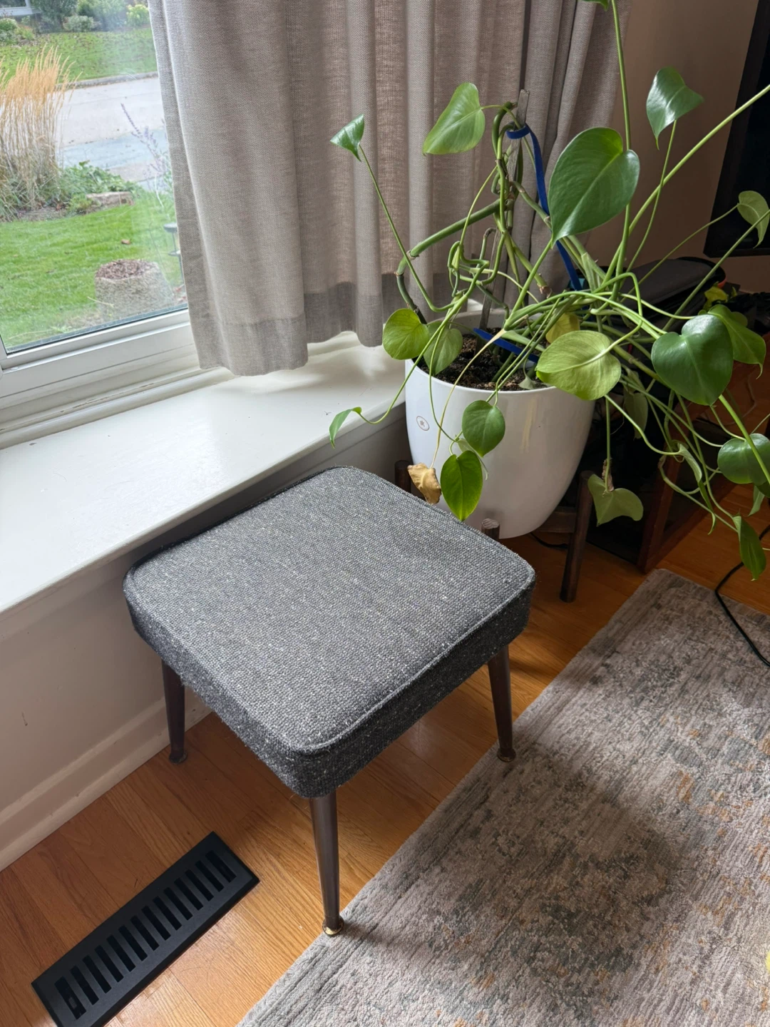 Mid-Century Modern Style Fabric Stool - photo 2