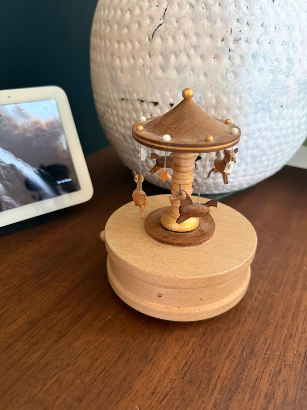 Wooden Carousel Music Box