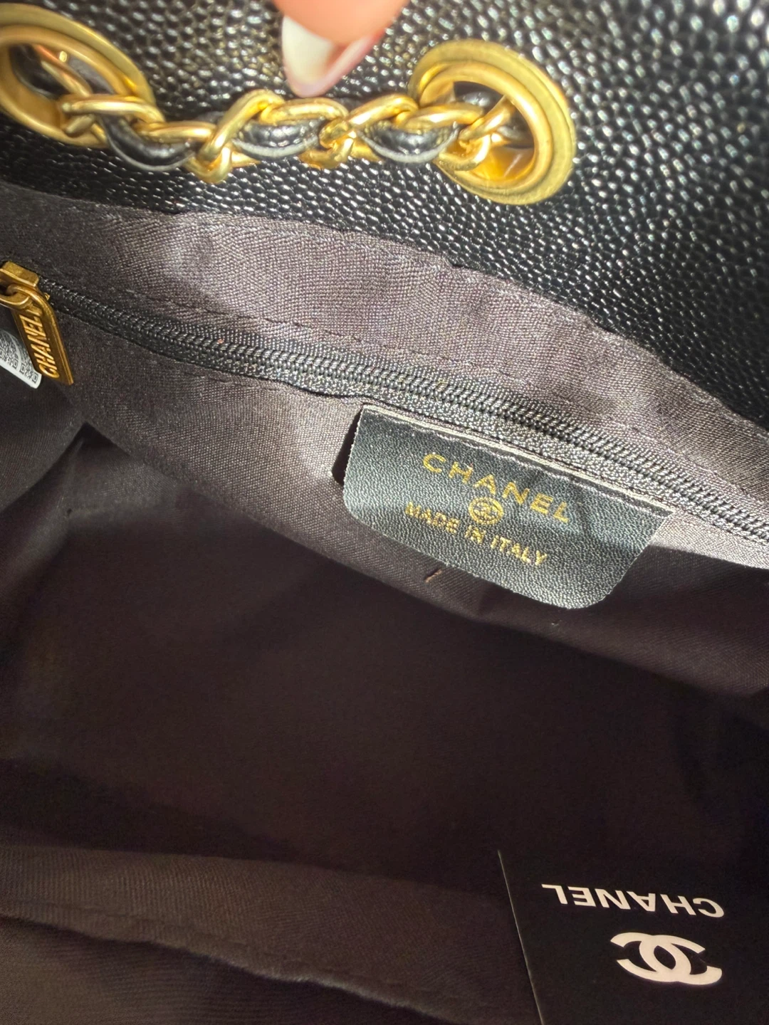 Chanel Black Caviar Quilted Handbag - photo 2