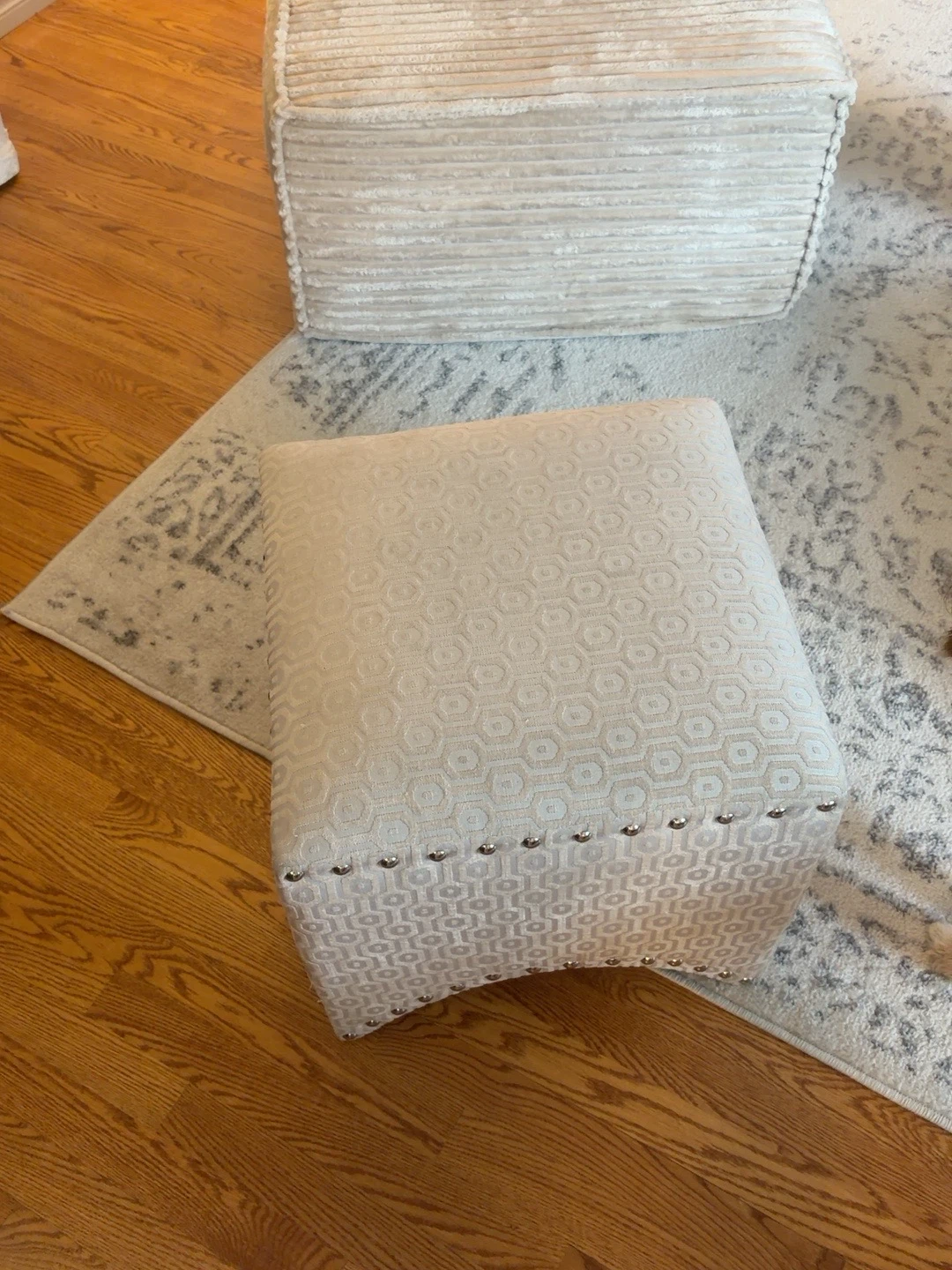 Classy, Comfortable Ottoman/stool with Nailhead Trim - photo 2