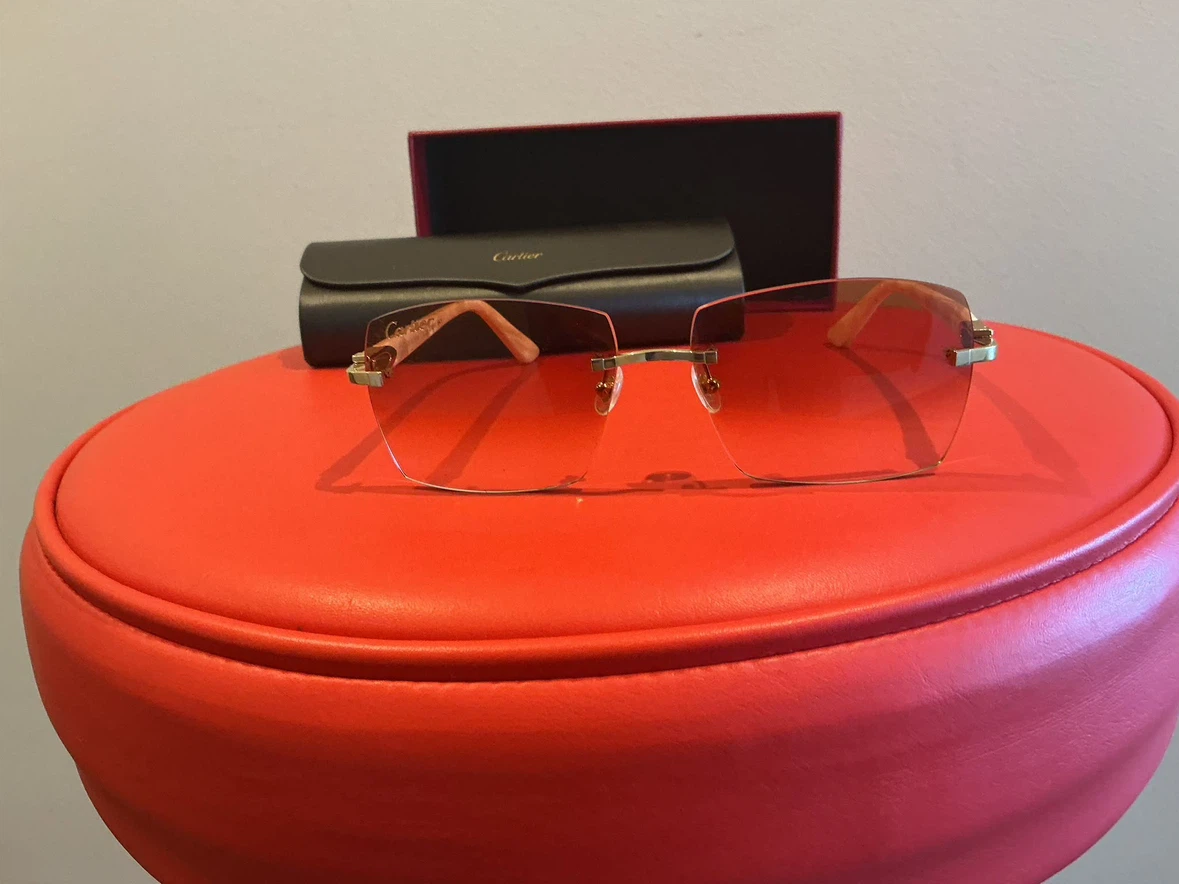 Cartier rimless sunglasses with case