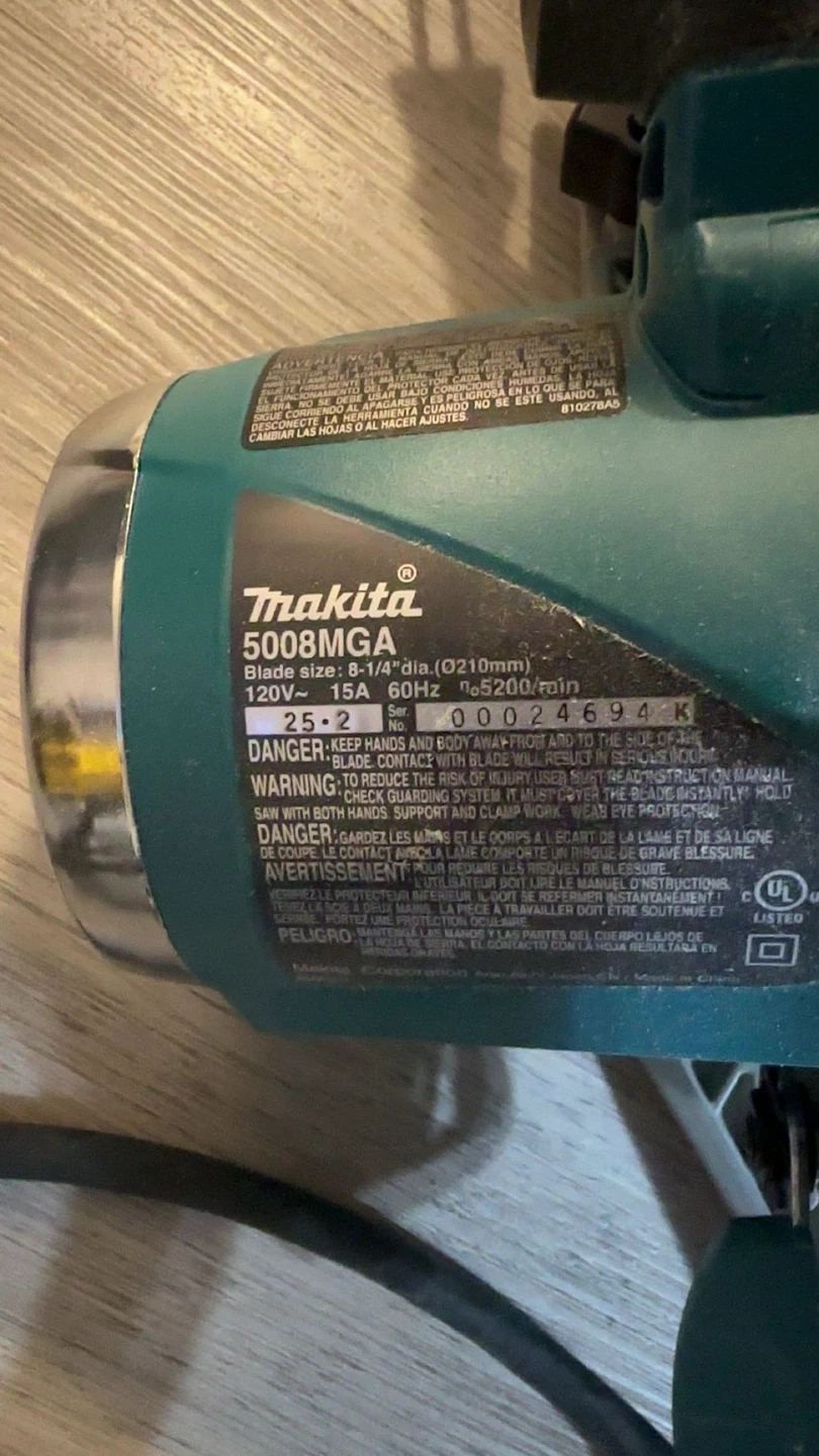 Makita 8¼” Circular Saw – 5008MGA – Electric Brake & LED Lights - photo 4