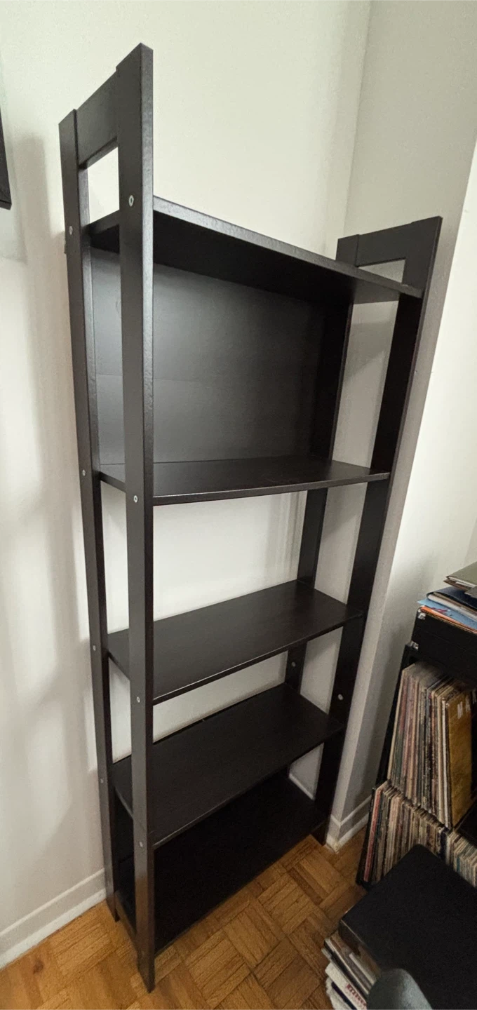 X 2 Dark Brown Wooden Bookshelf