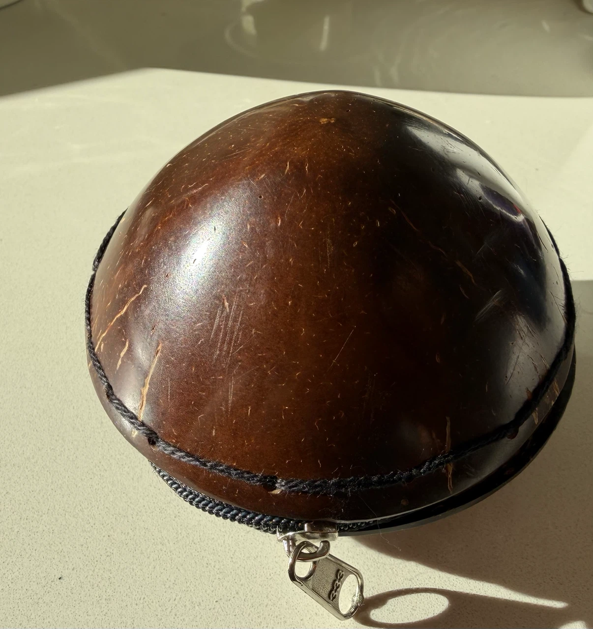 Coconut Shell Zippered Case for coins