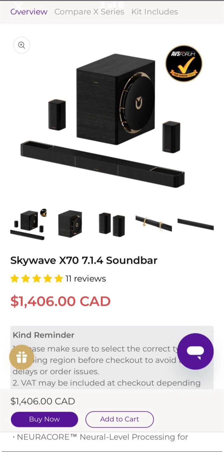 Skywave X70 7.1.4 Soundbar