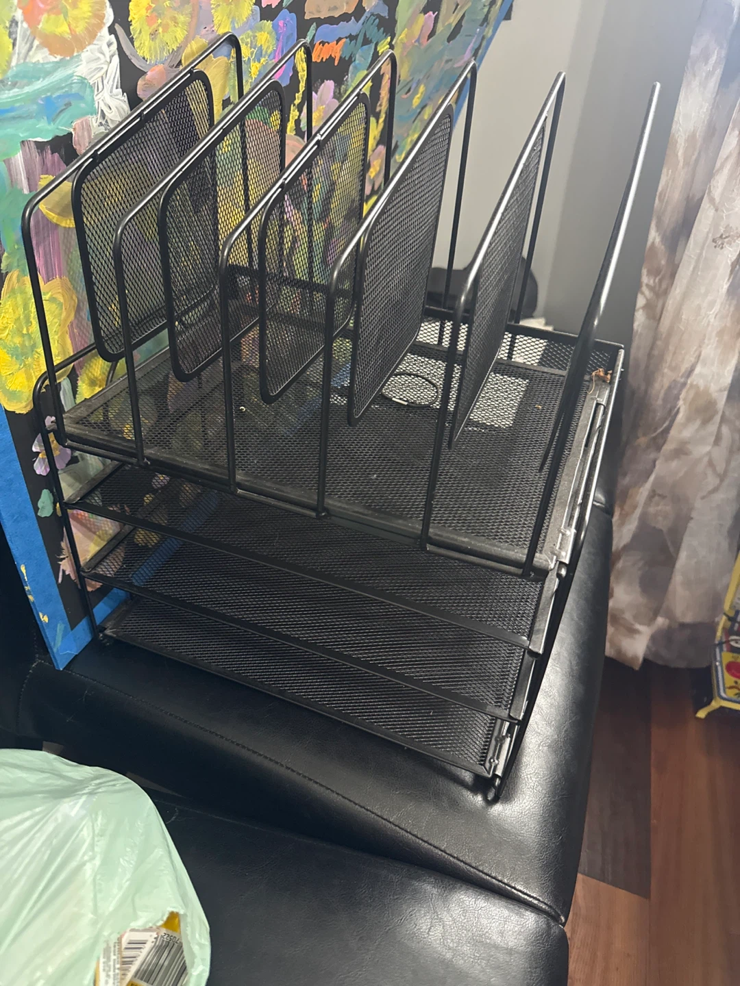 Black Wire Mesh Desk Organizer