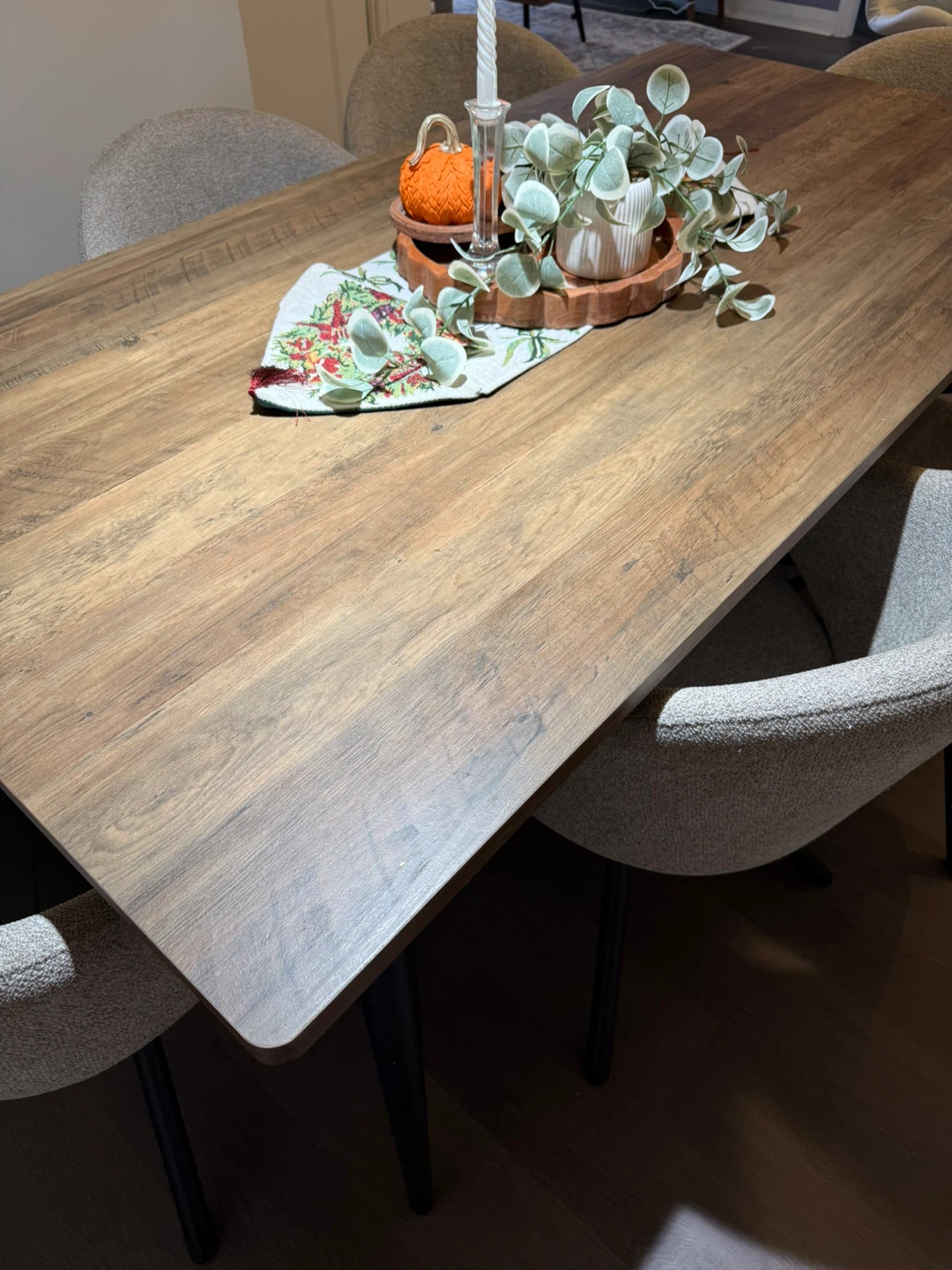 Dining table set with 4 upholstered chairs - photo 2