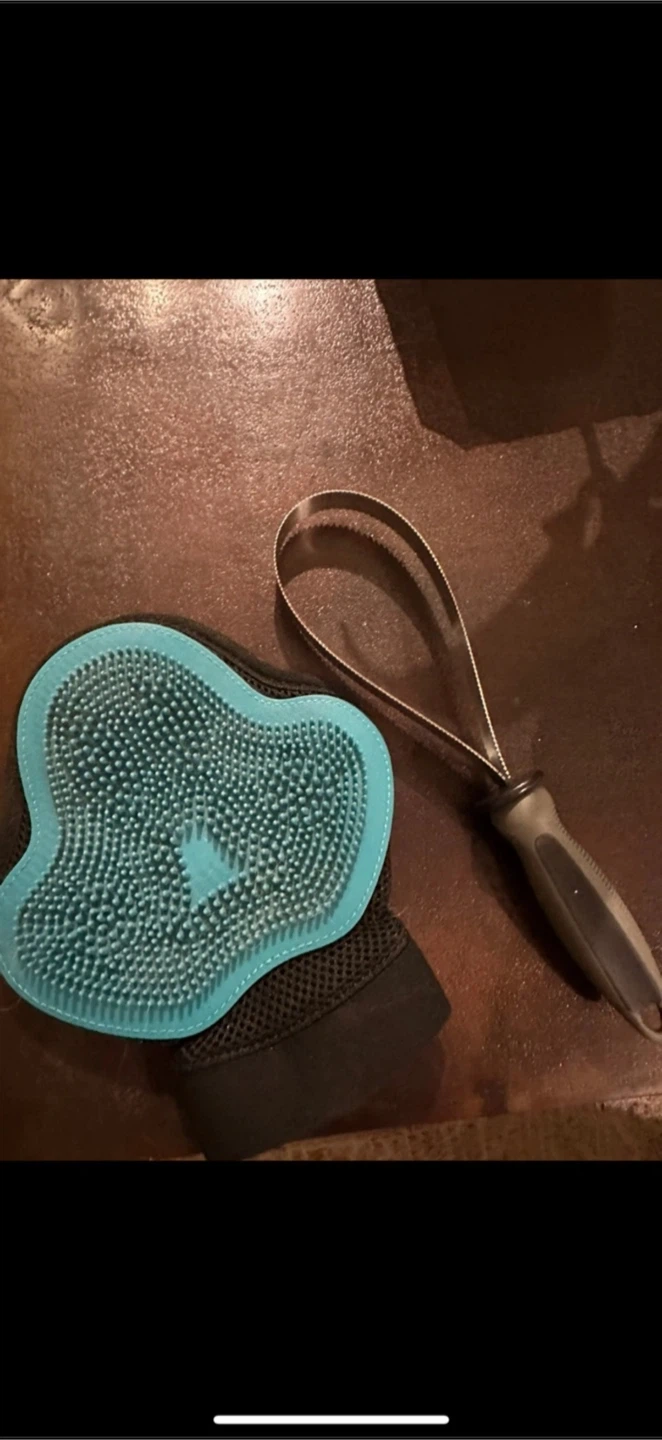 Pet Grooming Set - Silicone Mitt and Shedding Tool