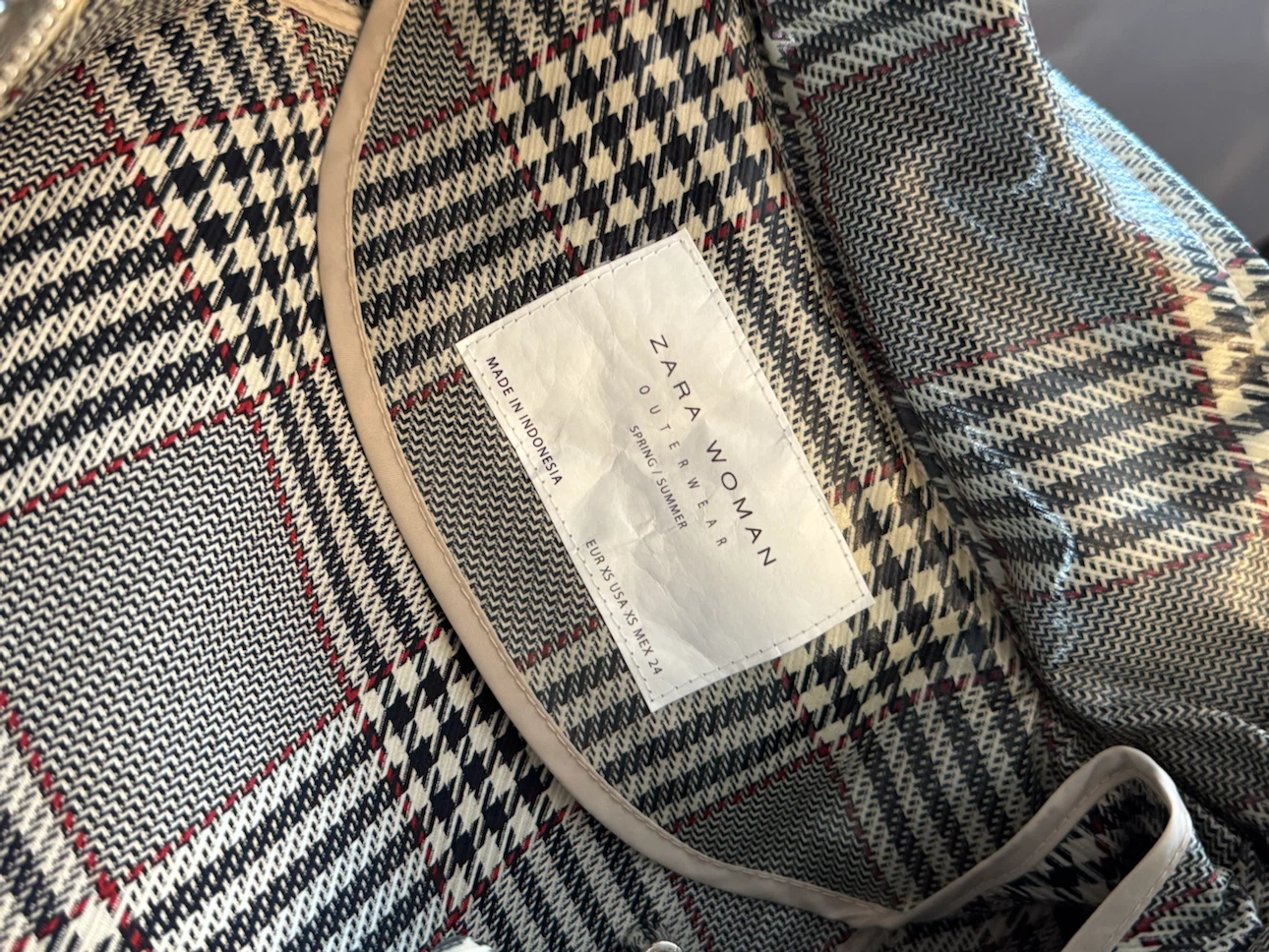 Zara Woman Plaid Raincoat XS - photo 3