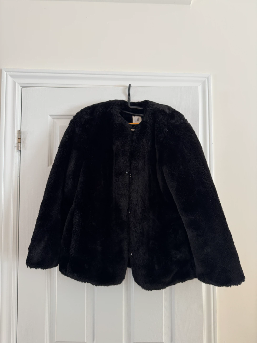 Gap Black Faux Fur Coat