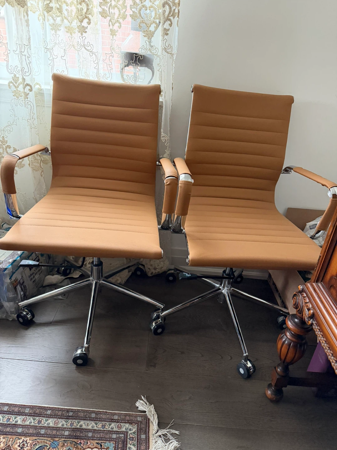 Two Tan Office Chairs - photo 4