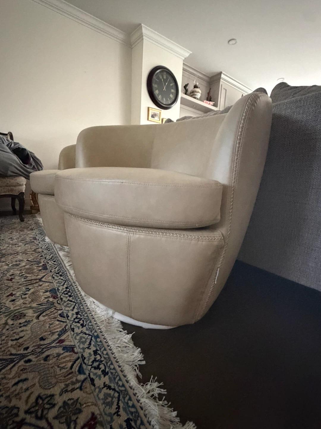 Set of Two Beige Swivel Chairs - photo 4