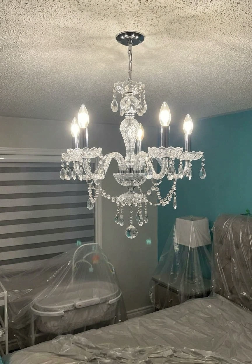 Elegant 5-Light Crystal Chandelier – Polished Chrome
