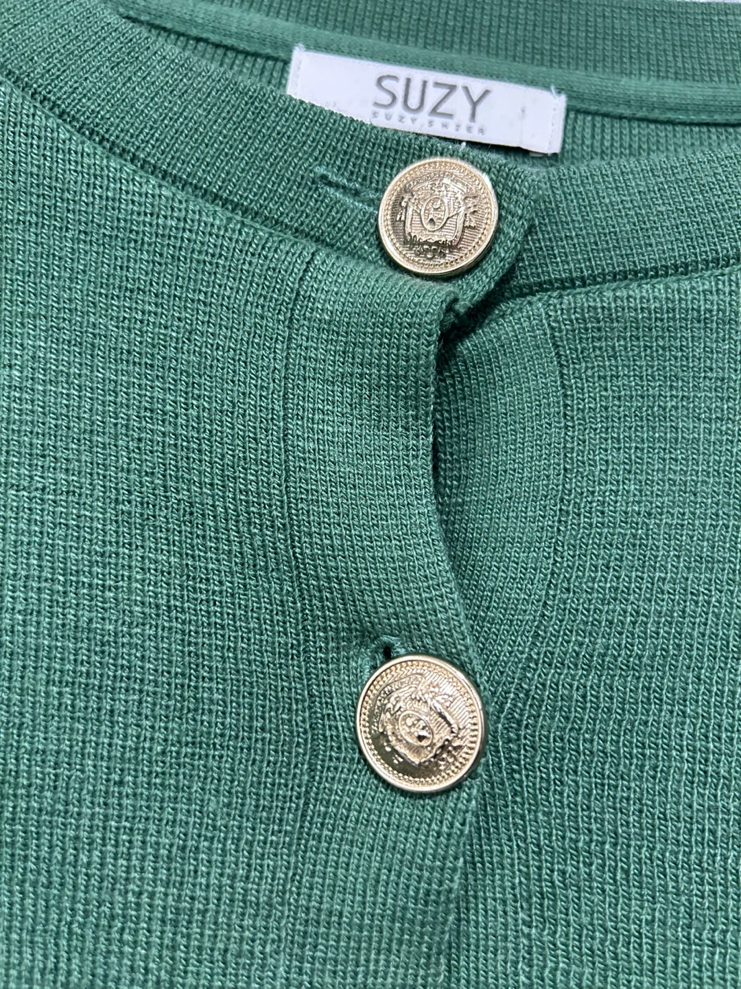 Suzy Shier Green Button-Up Cardigan Large - photo 3
