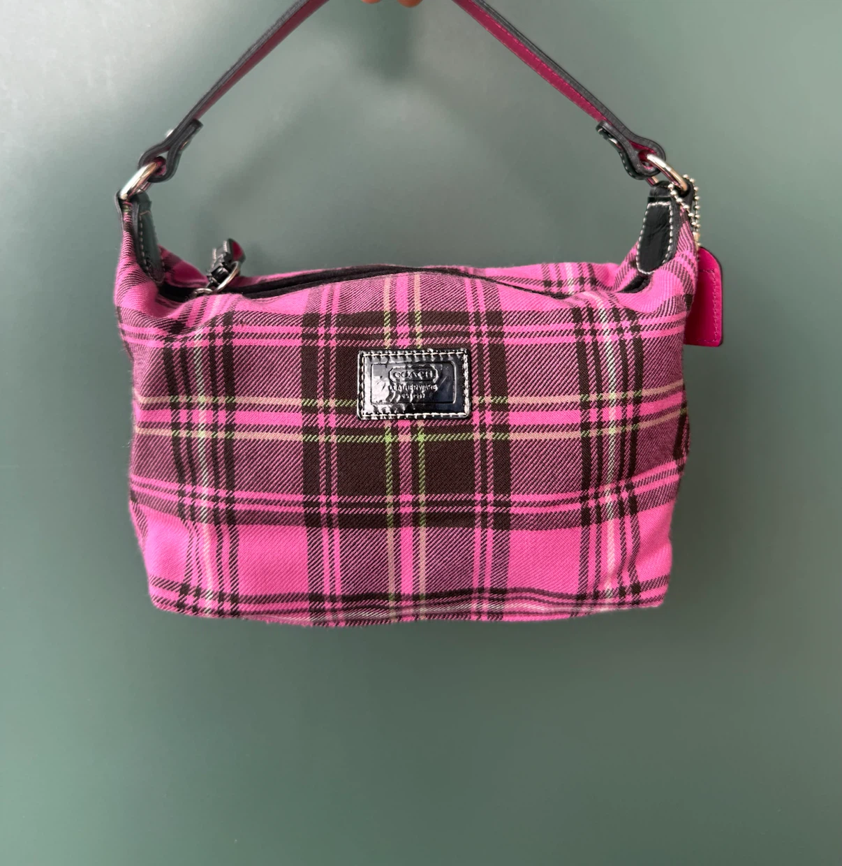 Coach Plaid pink Mini wool handbag - photo 3