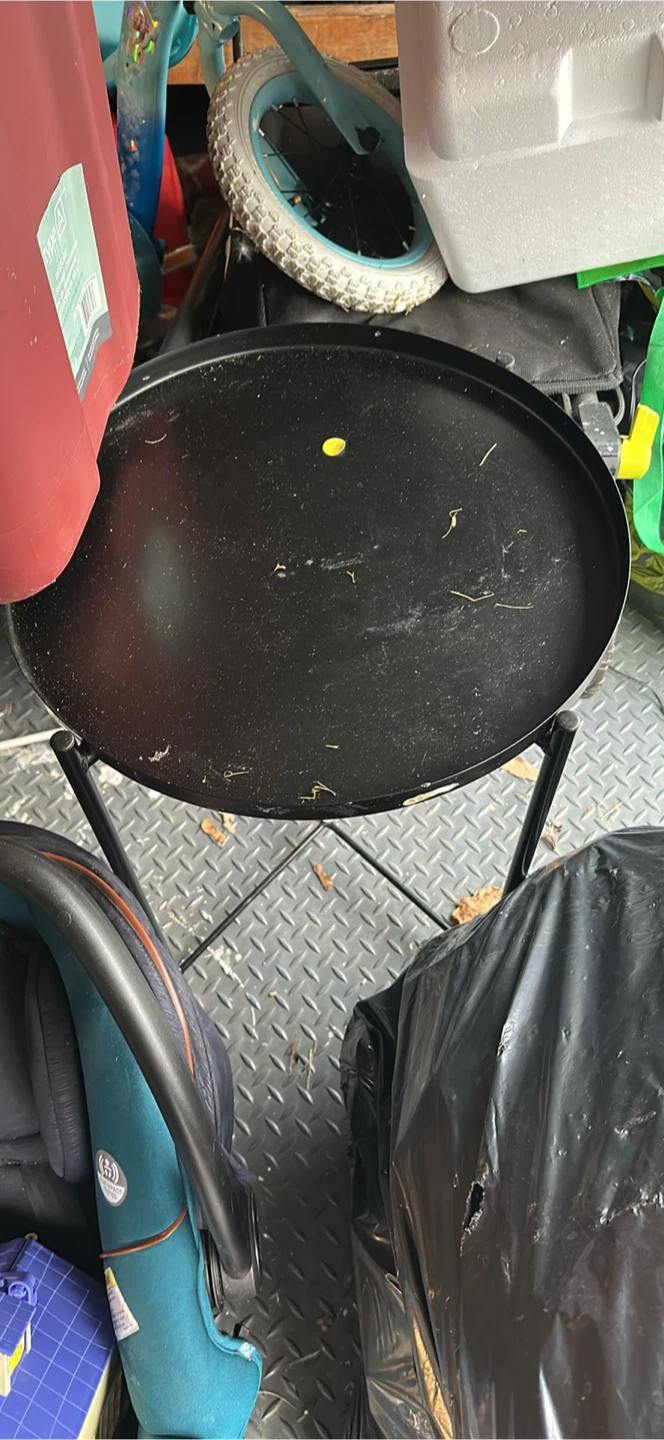 Black Metal Round Side Table-ikea
